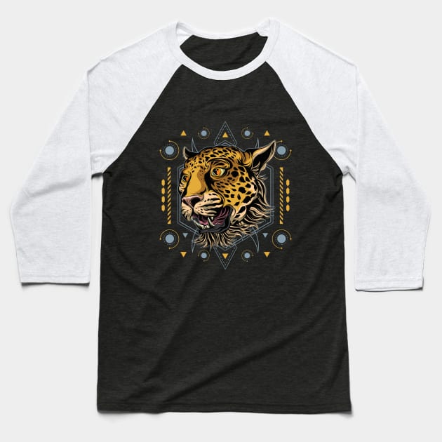 cheetah sacred geometry Baseball T-Shirt by Tshirt lover 1